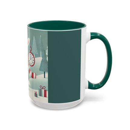 Candy Cane Timekeeper Bunny Colorful Mugs (11oz, 15oz)
