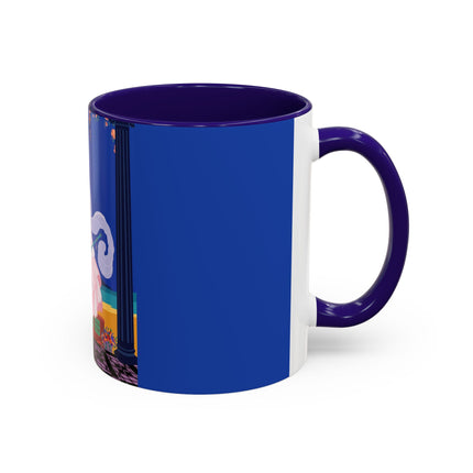 The Moonlit Promenade Colorful Mug (11oz, 15oz) – Blush Elegance, Coastal Romance & Art Deco Style