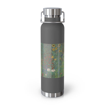Farm Garden with Sunflowers by Gustav Klimt Copper Vacuum Insulated Bottle, 22oz