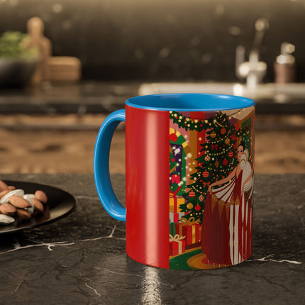 🎄💃 The Christmas Mirror Duet Colorful Mug – Art Deco Holiday Elegance