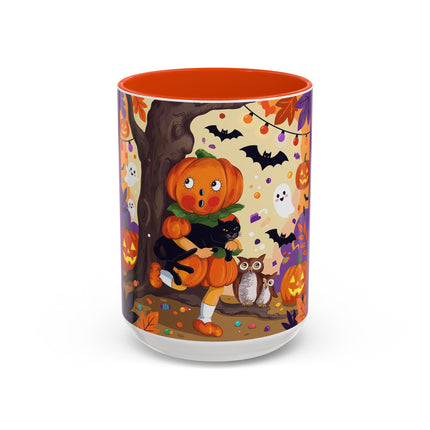 🎃🐈‍⬛ The Pumpkin Child’s Halloween Parade Colorful Mug – Whimsical Storybook Charm