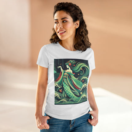 Mermaid Queen Rising from the Deep Cotton Tee