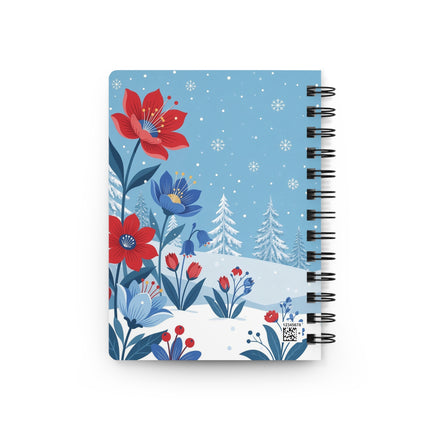 ❄️🌺 The Lady Of The Snowflower Garden Spiral Notebook – Art Deco Winter Elegance