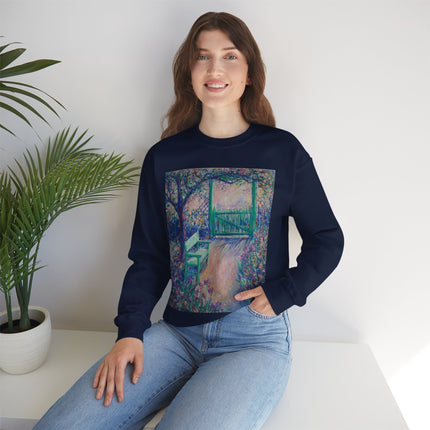 The Artist’s Garden (The Green Chair) by Theodore Earl Butler Heavy Blend™ Crewneck Sweatshirt