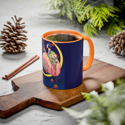 Moonlit Reflections Colorful Mug (11oz, 15oz) – Celestial Elegance, Art Deco Beauty & Dreamy Style
