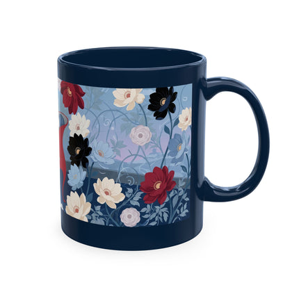 💌🌺 The Lady Of The Scattered Love Letters Ceramic Mug – Art Deco Romantic Elegance
