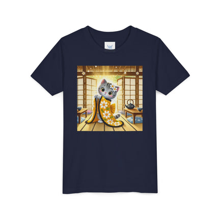 Playful Kitten in the Tea Room Youth Short Sleeve Tee