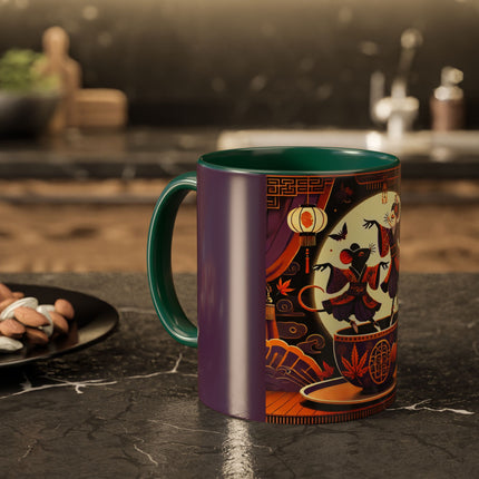 Theatrical Halloween Mice on Teacup Colorful Mugs (11oz, 15oz)