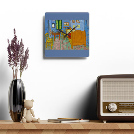 The Bedroom by Vincent van Gogh Acrylic Wall Clock, Round and Square