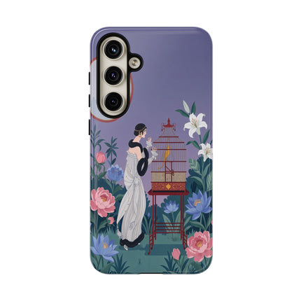 🌸🐦 The Lady Of The Garden Birdcage Phone Case – Art Deco Floral Elegance