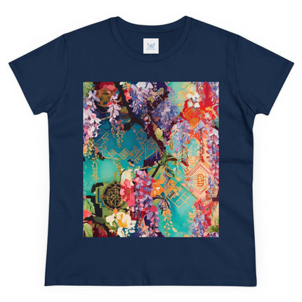 Golden Wisteria Symphony Women's Midweight Cotton Tee