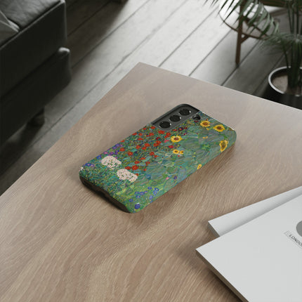 Farm Garden with Sunflowers by Gustav Klimt Phone Cases