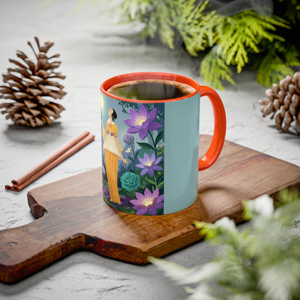 The Lady Of The Moonlit Garden Colorful Mugs – Art Deco Botanical Serenity