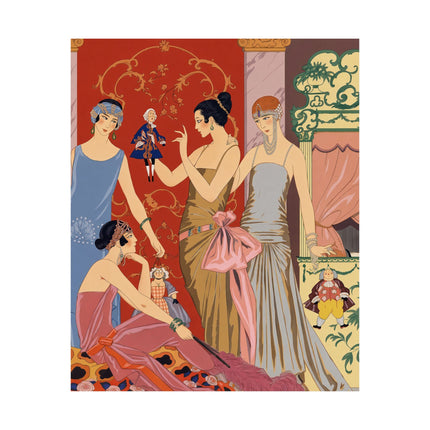 🎭🌹 Les Marionnettes Matte Vertical Poster – George Barbier Art Deco Fashion Elegance