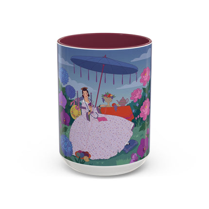 The Lady Of The Garden Tea Party Colorful Mugs – Art Deco Floral Elegance