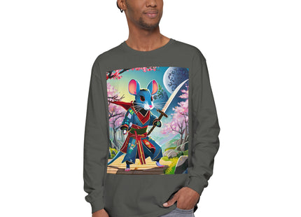 Cyber Samurai Rat Garment-dyed Long Sleeve T-Shirt