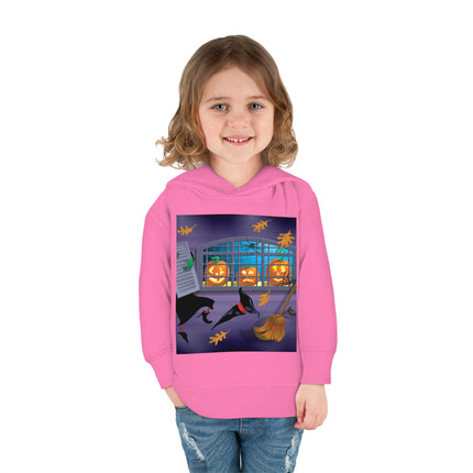 Whimsical Halloween Mischief Toddler Pullover Fleece Hoodie