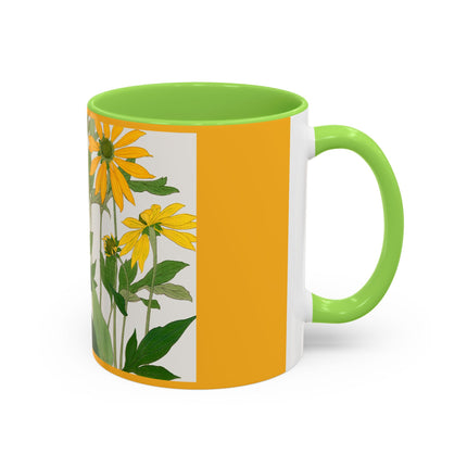Clerodendrum & Rudbeckia Flower by Tanigami Kônan Colorful Mugs (11oz, 15oz)