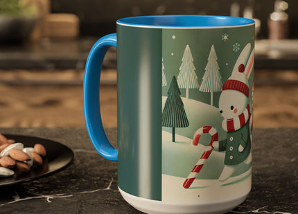 Candy Cane Timekeeper Bunny Colorful Mugs (11oz, 15oz)