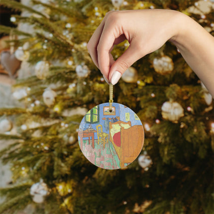 The Bedroom by Vincent van Gogh Glass Ornaments