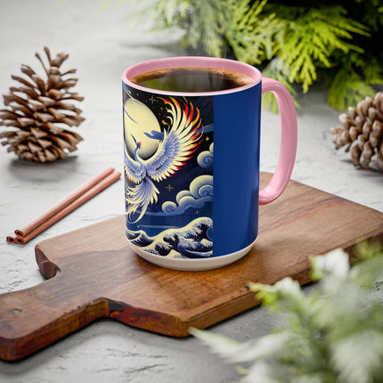 Majestic White Crane Colorful Mugs (11oz, 15oz)