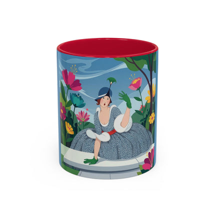 The Lady Of The Secret Garden Colorful Mugs – Art Deco Botanical Elegance