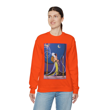 Smoke and Secrets: A Glamorous Encounter in Prohibition Era Heavy Blend™ Crewneck Sweatshirt