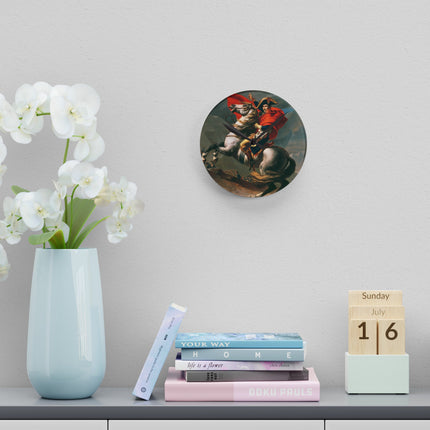 Napoleon Crossing the Alps by Jacques-Louis David Acrylic Wall Clock, Round and Square