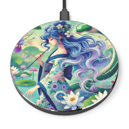 Fairy of the Koi Pond Wireless Charger – Mystical Harmony & Pond Enchantment