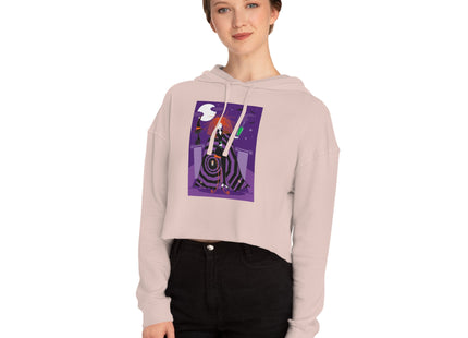 Mystic Elegance Women’s Cropped Hooded Sweatshirt