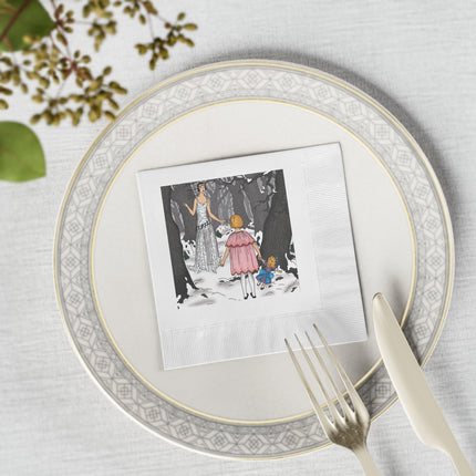 Fairy Tale Elegance White Coined Napkins