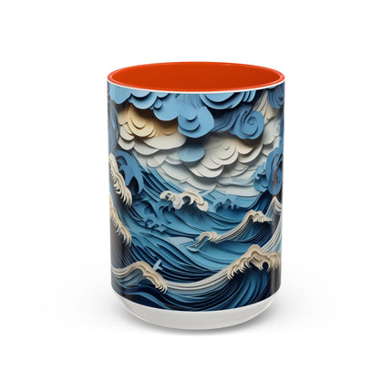 Dramatic Ocean with Crashing Waves Colorful Mugs (11oz, 15oz)