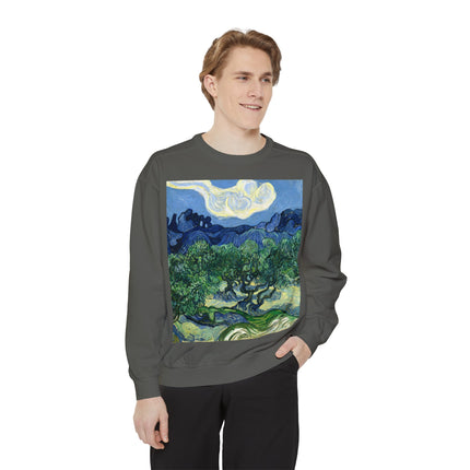 Olive Trees by Vincent Van Gogh Garment-Dyed Sweatshirt
