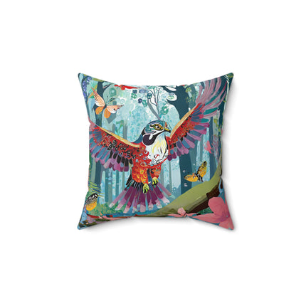 A Colorful Raptor Spun Polyester Square Pillow