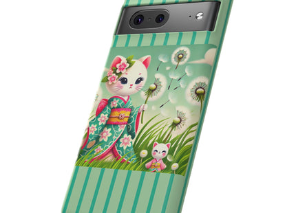 Geisha Kitten and the Dandelion Phone Cases
