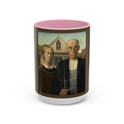 American Gothic by Grant Wood Colorful Mugs (11oz, 15oz)