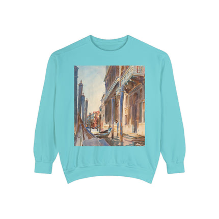Gondola Moorings on the Grand Canal by John Singer Sargent Unisex Garment-Dyed Sweatshirt