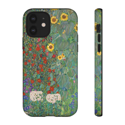 Farm Garden with Sunflowers by Gustav Klimt Phone Cases