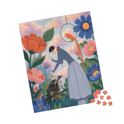 🦜🌺 The Lady Of The Garden Aviary Puzzle – Art Deco Floral Whimsy