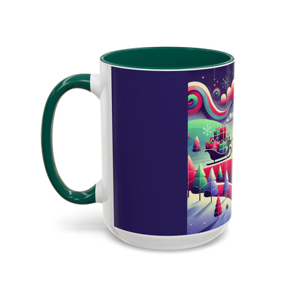 Festive Reindeer Flight Colorful Mugs (11oz, 15oz)