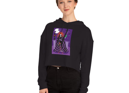 Mystic Elegance Women’s Cropped Hooded Sweatshirt
