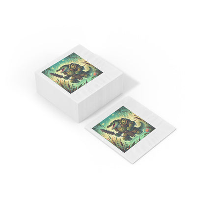 Swamp Tyrant White Coined Napkins
