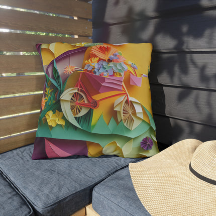 Origami Bicycle Outdoor Pillows
