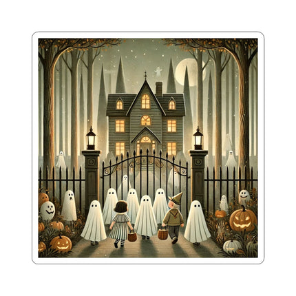 Ghostly Welcome – A Halloween Night Kiss-Cut Stickers (4 Sizes)
