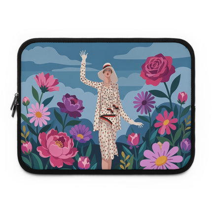 🌹👒 The Lady Among The Giant Roses Laptop Sleeve – Art Deco Floral Elegance