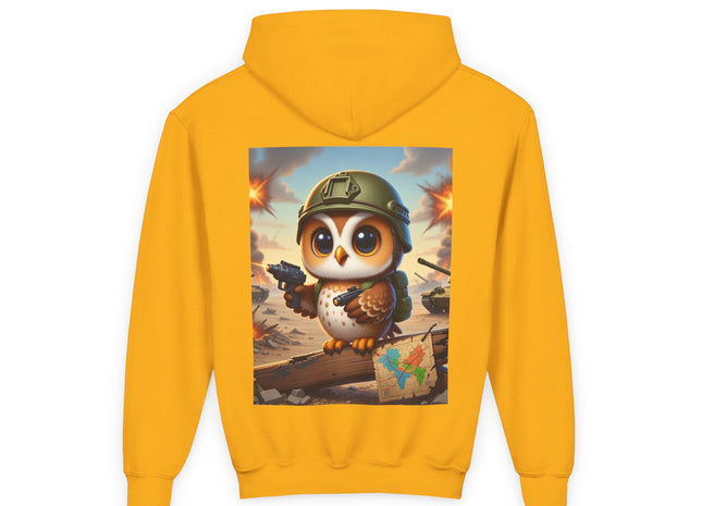 Owl on the Front Lines Youth Heavy Blend Hooded Sweatshirt