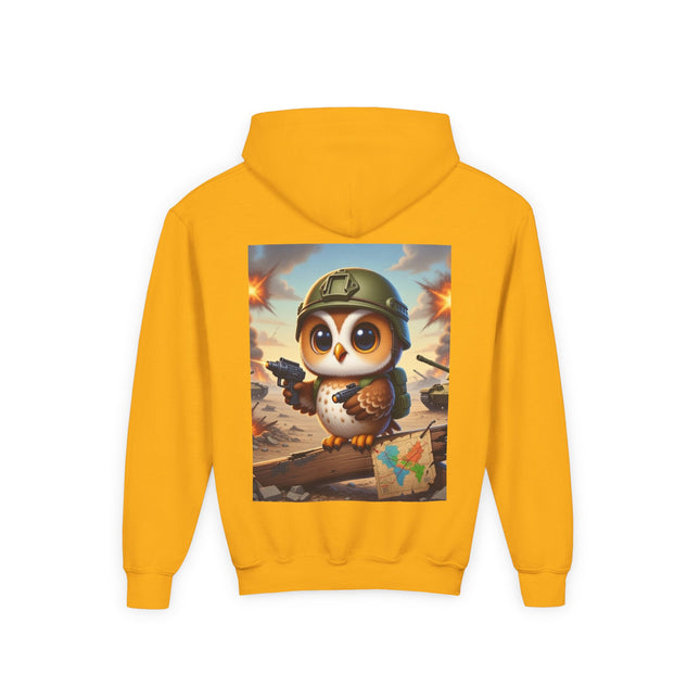 Owl on the Front Lines Youth Hooded Sweatshirt – Courage, Wisdom & Quiet Strength