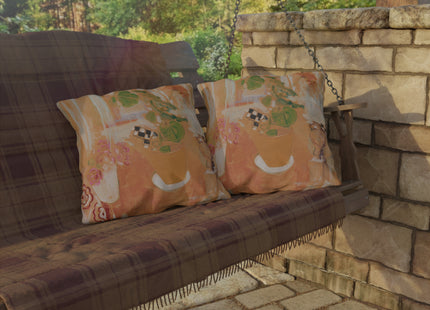 Still Life with Bronze Head by Oskar Moll Outdoor Pillows