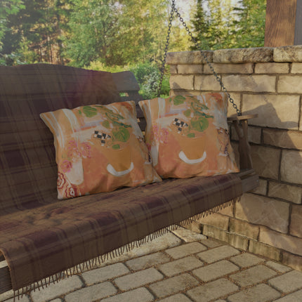 Still Life with Bronze Head by Oskar Moll Outdoor Pillows