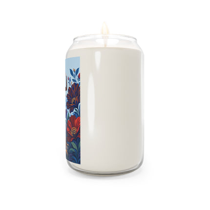 🌺💙 The Sapphire Garden Dancer Scented Soy Candle – Art Deco Floral Whimsy